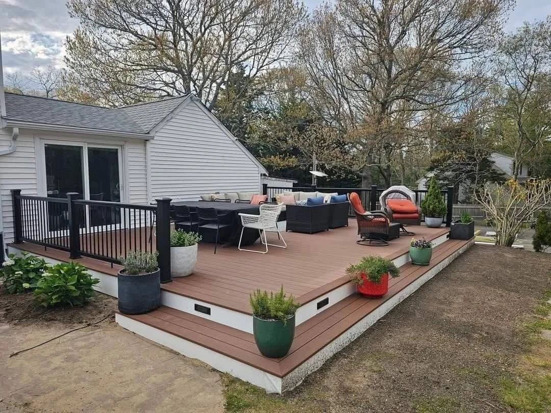Custom deck with stairs in Barnstable, MA