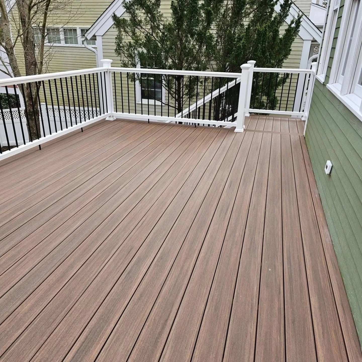Multi-level composite deck in Sandwich, MA